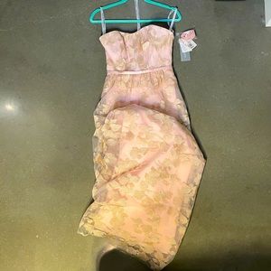 Long rose and gold dress